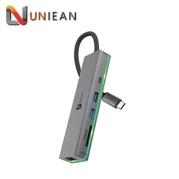 Macbook Multi HDMI Ethernet 100 Вт 5 Гбит/с 10-портовый концентратор USB 2.0 Type C Tipo C 3.0 10 В 1 для RGB-подсветки