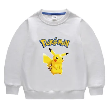 MINISO Pikachu / Весенне-осенняя Новая Детская одежда для маленьких и средних размеров, толстовка с круглым вырезом, детские топы с длинными рукавами