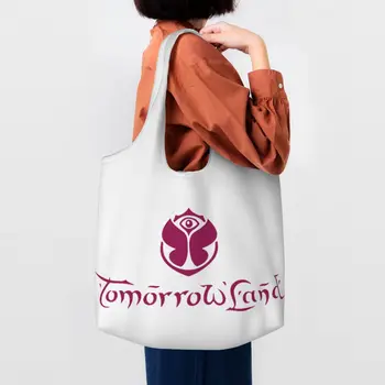 Сумки для покупок в продуктовых магазинах Tomorrowlands, холщовые сумки через плечо, прочная сумка для фестиваля бельгийской танцевальной музыки, Сумочка