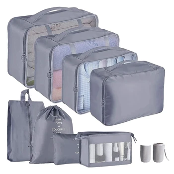Упаковочные кубики для чемодана, 9 шт Дорожные упаковочные кубики, легкие сумки-органайзеры для чемодана, набор органайзеров для упаковки багажа